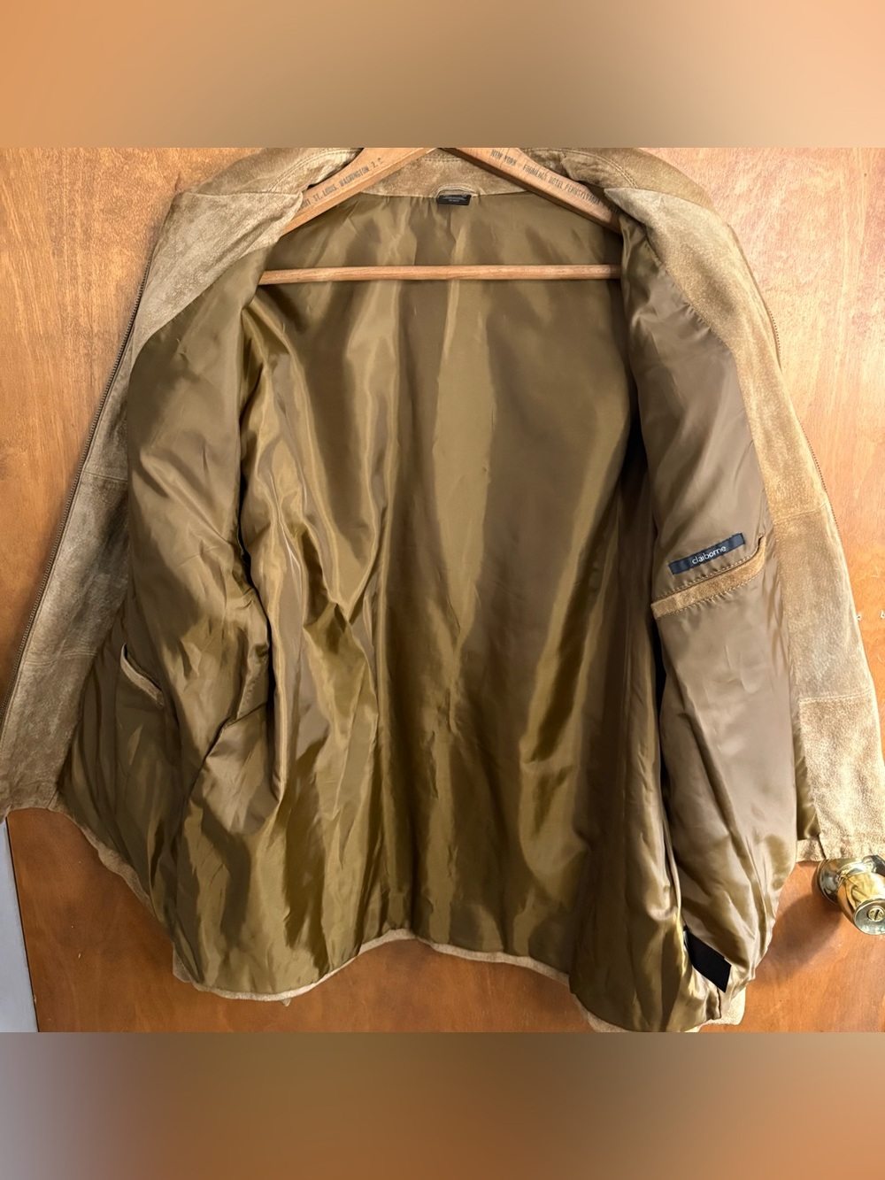 Vintage Tan Brown Suede Leather Zip Up Jacket XL Country Western Rodeo Festival - Picture 9 of 14